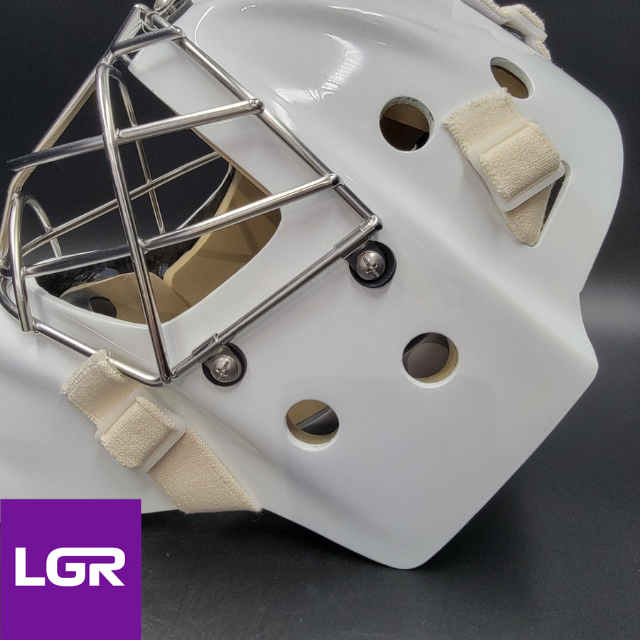 Closeup of the LGR CUJ316 stainless steel cage and mounting hardware